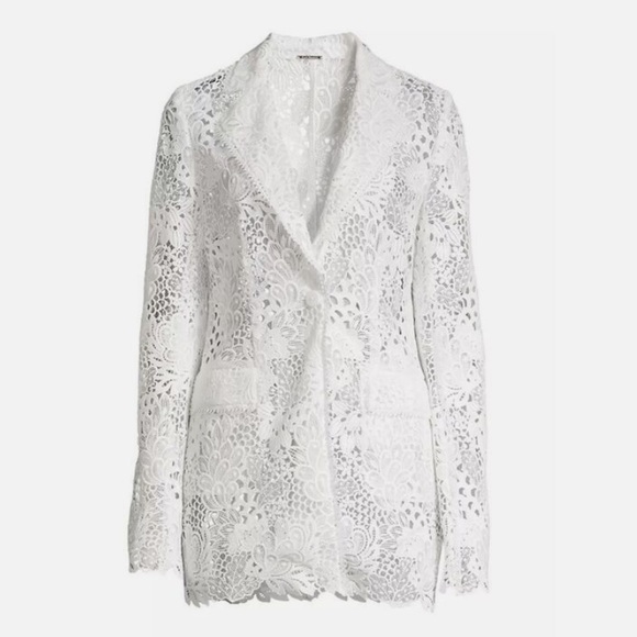 Elie Tahari vibrant pure white Blazer jacket formal bride Sleek Design - Picture 5 of 17